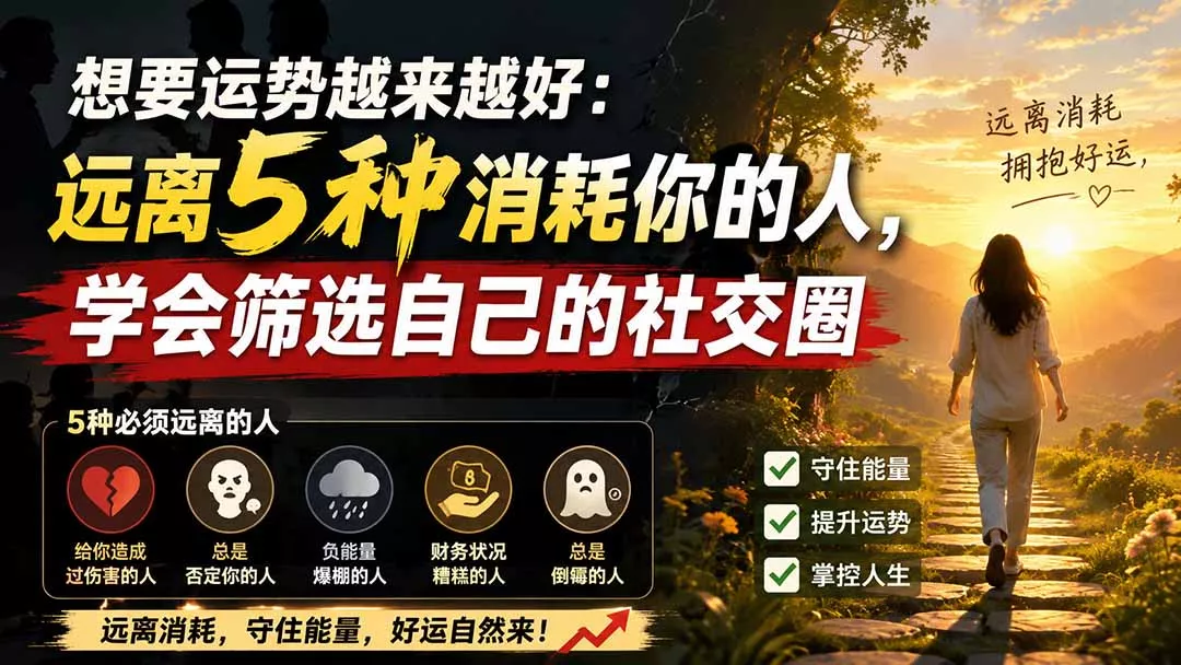 付费文章：想要运势越来越好：远离5种消耗你的人，学会筛选自己的社交圈-鱼见海资源网-免费PHP网站源码模板,插件软件网创AI智能体资源分享平台！