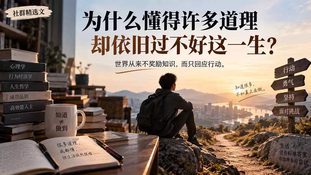 社群精选文：为什么懂得许多道理却依旧过不好这一生？-鱼见海资源网-免费PHP网站源码模板,插件软件网创AI智能体资源分享平台！