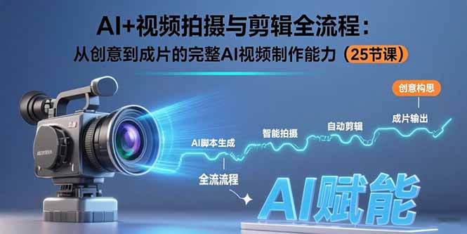AI+视频拍摄与剪辑全流程：从创意到成片的完整AI视频制作能力(25节课-客创社 - 专注互联网轻资产创业及网络项目资源整合与分享客创社-免费且强大的项目分享网站！