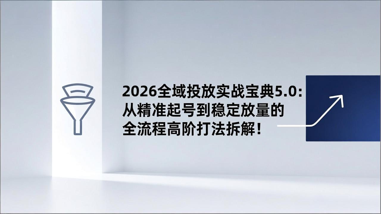 2026全域投放实战宝典5.0：从精准起号到稳定放量的全流程高阶打法拆解！客创社区-专注互联网轻资产资源整合与分享客创社区-专注互联网轻资产资源整合与分享