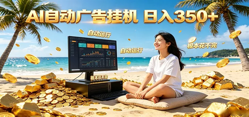 AI自动广告挂机 日入350+ 真正做到轻量变现式变现，根本花不完！ 《鱼见海科技》-鱼见海资源网-免费PHP网站源码模板,插件软件网创AI智能体资源分享平台！