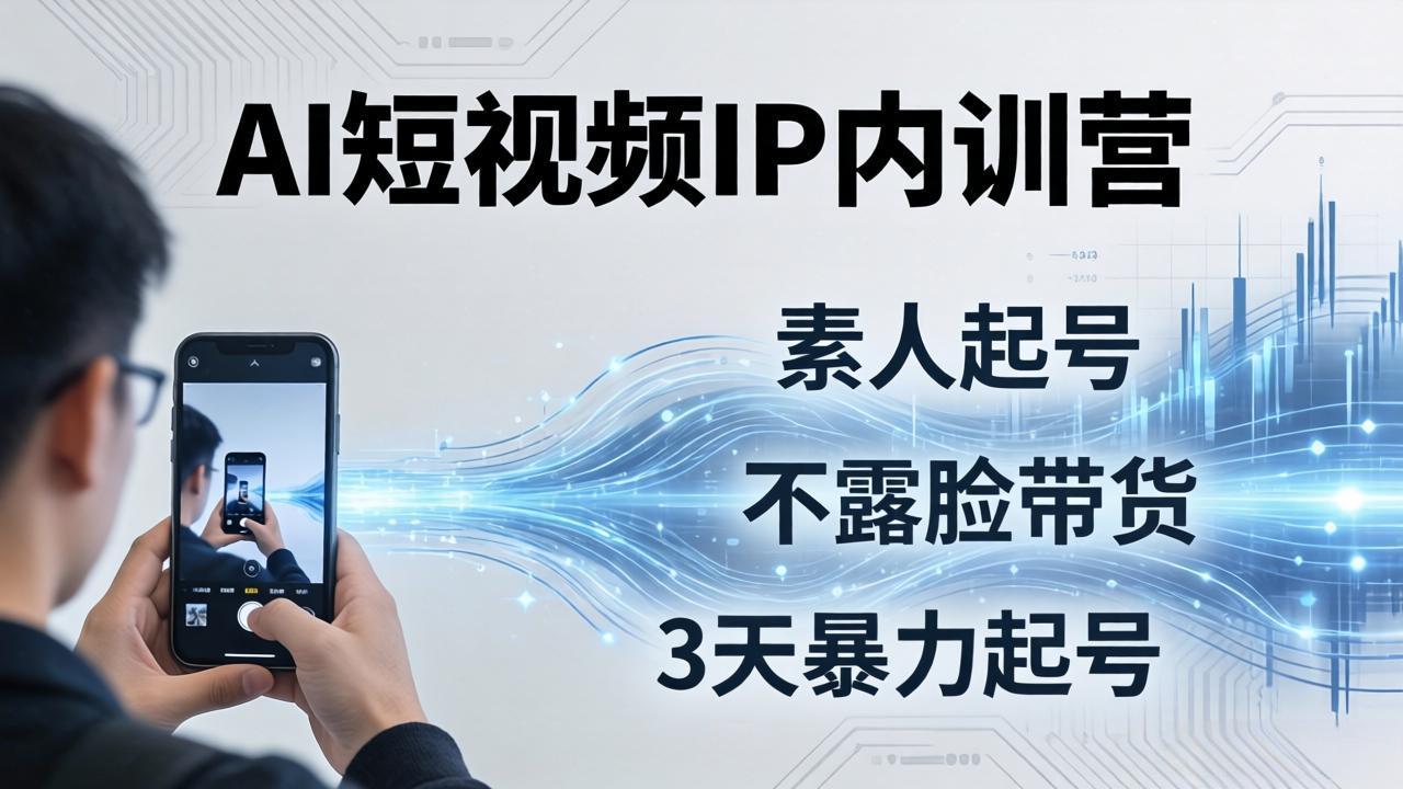 2026AI短视频IP内训营：从素人起号到不露脸带货，3天暴力起号全流程拆解客创社区-专注互联网轻资产资源整合与分享客创社区-专注互联网轻资产资源整合与分享