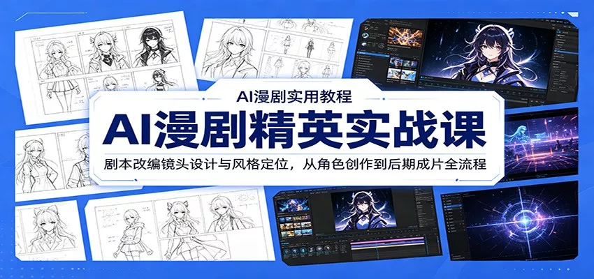 AI漫剧精英实战课：剧本改编镜头设计与风格定位，从角色创作到后期成片全流程客创社区-专注互联网轻资产资源整合与分享客创社区-专注互联网轻资产资源整合与分享