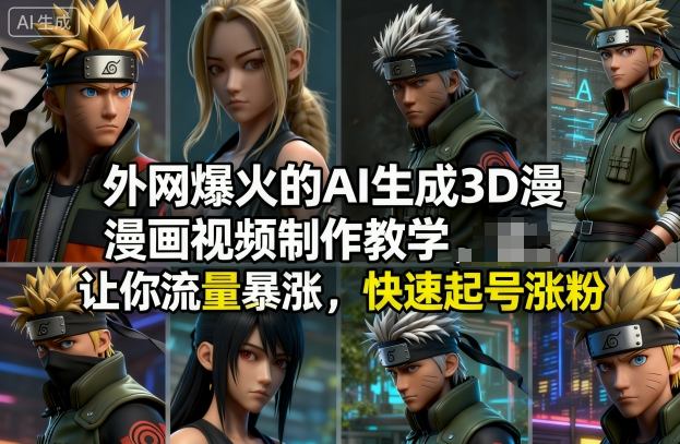 外网爆火的AI生成3D漫画视频制作教学，让你流量暴涨，快速起号涨粉！客创社区-专注互联网轻资产资源整合与分享客创社区-专注互联网轻资产资源整合与分享