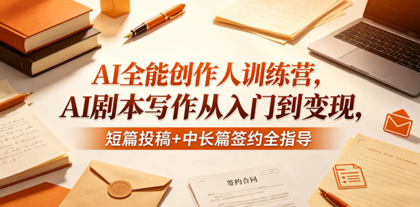 AI全能创作人训练营，AI剧本写作从入门到变现，短篇投稿+中长篇签约全指导 《鱼见海科技》-鱼见海资源网-免费PHP网站源码模板,插件软件网创AI智能体资源分享平台！