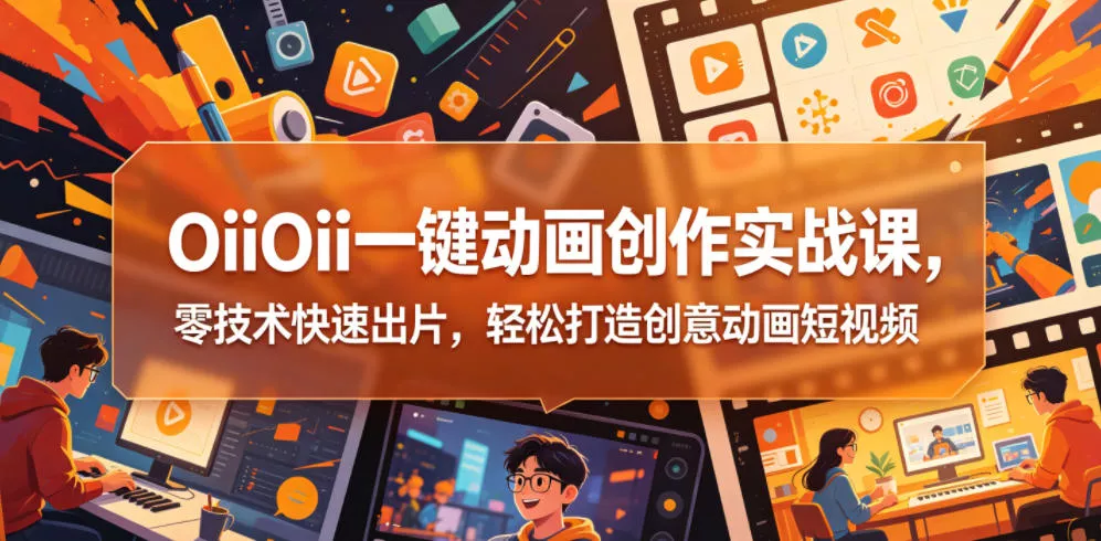 OiiOii一键动画创作实战课，零技术快速出片，轻松打造创意动画短视频客创社区-专注互联网轻资产资源整合与分享客创社区-专注互联网轻资产资源整合与分享