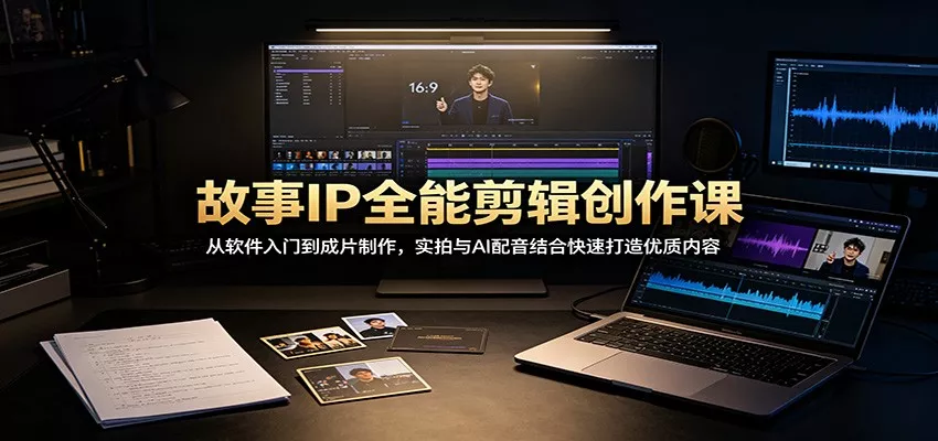 故事IP全能剪辑创作课：从软件入门到成片制作，实拍与AI配音结合快速打造优质内容 《鱼见海科技》-鱼见海资源网-免费PHP网站源码模板,插件软件网创AI智能体资源分享平台！
