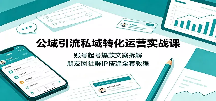 公域引流私域转化运营实战课：账号起号爆款文案拆解，朋友圈社群IP搭建全套教程 《鱼见海科技》-鱼见海资源网-免费PHP网站源码模板,插件软件网创AI智能体资源分享平台！