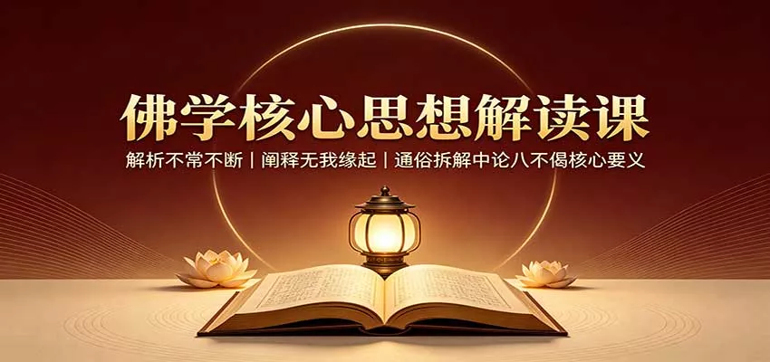 佛学核心思想解读课：解析不常不断，阐释无我缘起，通俗拆解中论八不偈核心要义客创社区-专注互联网轻资产资源整合与分享客创社区-专注互联网轻资产资源整合与分享