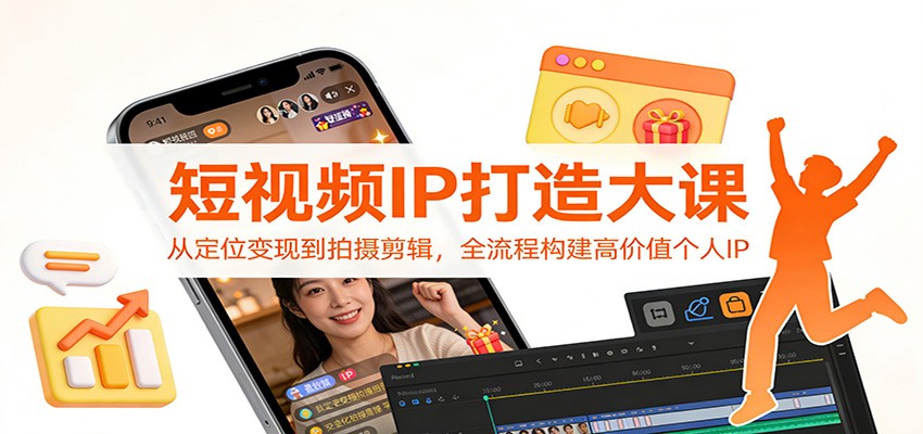 短视频IP打造大课：从定位变现到拍摄剪辑，全流程构建高价值个人IP | 鱼见海科技-鱼见海资源网-免费PHP网站源码模板,插件软件网创AI智能体资源分享平台！