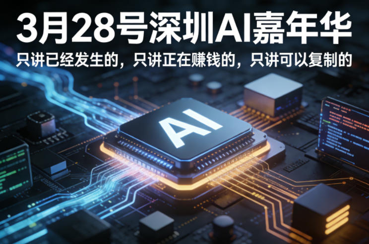 3月28号深圳AI嘉年华，只讲已经发生的，只讲正在賺钱的，只讲可以复制的客创社区-专注互联网轻资产资源整合与分享客创社区-专注互联网轻资产资源整合与分享