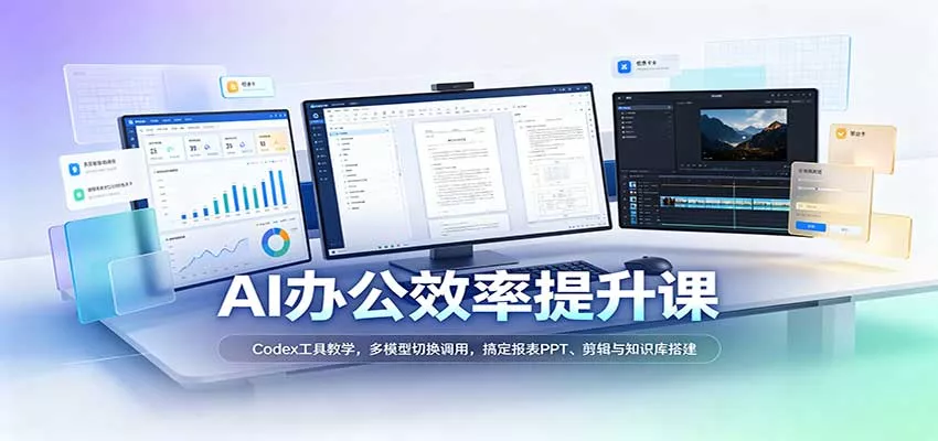 AI办公效率提升课:Codex工具教学,多模型切换调用,搞定报表PPT、剪辑与知识库搭建客创社区-专注互联网轻资产资源整合与分享客创社区-专注互联网轻资产资源整合与分享