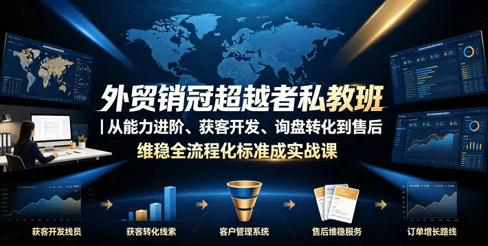 外贸销冠超越者私教班｜从能力进阶、获客开发、询盘转化到售后维稳全流程标准化成交实战课客创社区-专注互联网轻资产资源整合与分享客创社区-专注互联网轻资产资源整合与分享