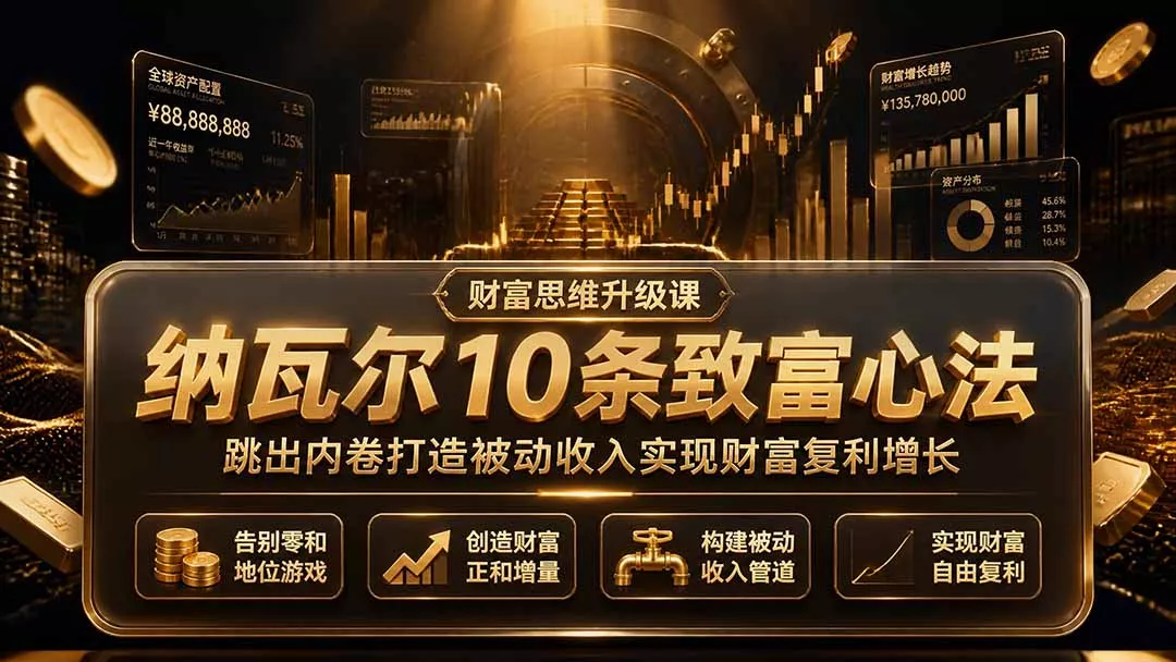 付费文章：纳瓦尔10条致富心法，跳出内卷打造被动收入实现财富复利