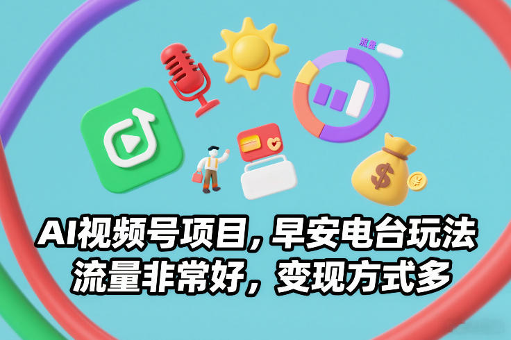 AI视频号项目，早安电台玩法，流量非常好，变现方式多客创社区-专注互联网轻资产资源整合与分享客创社区-专注互联网轻资产资源整合与分享