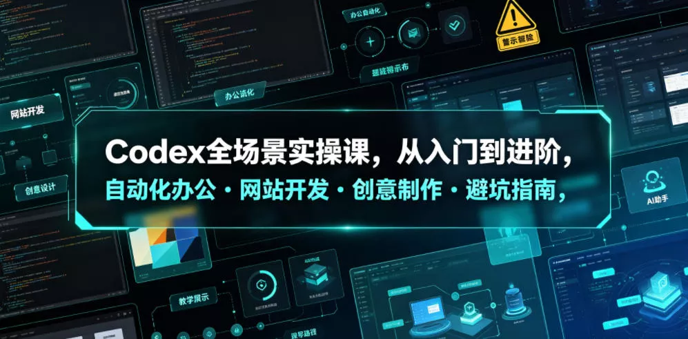 Codex全场景实操课，从入门到进阶，自动化办公・网站开发・创意制作・避坑指南，全流程教学客创社区-专注互联网轻资产资源整合与分享客创社区-专注互联网轻资产资源整合与分享