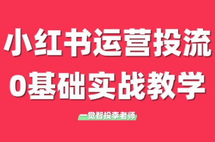 李老师·小红书运营投流，0基础实战教学(更新)-客创社 - 专注互联网轻资产创业及网络项目资源整合与分享客创社-免费且强大的项目分享网站！