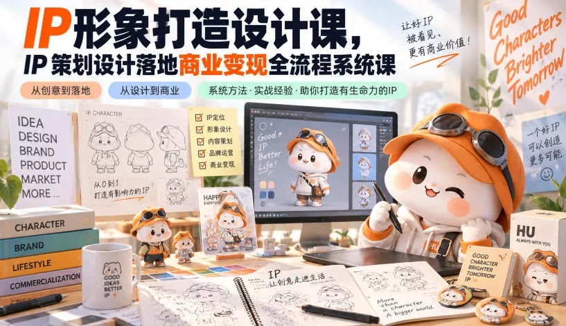 IP形象打造设计课，IP策划设计落地商业变现全流程系统课星享资源网星享资源网
