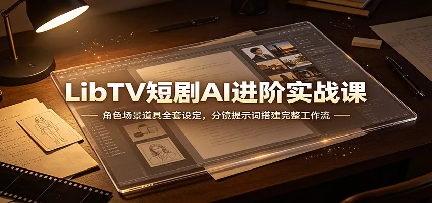 LibTV短剧AI进阶实战课：角色场景道具全套设定，分镜提示词搭建完整工作流星享资源网星享资源网