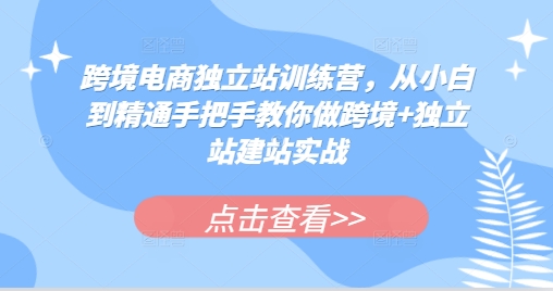 跨境电商独立站训练营，从小白到精通手把手教你做跨境+独立站建站实战-客创社 - 专注互联网轻资产创业及网络项目资源整合与分享客创社-免费且强大的项目分享网站！