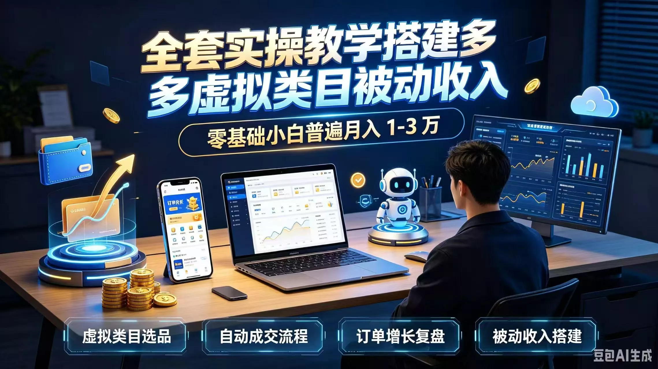 全套实操教学搭建多多虚拟类目被动收入，零基础小白普遍月入 1-3 万客创社区-专注互联网轻资产资源整合与分享客创社区-专注互联网轻资产资源整合与分享