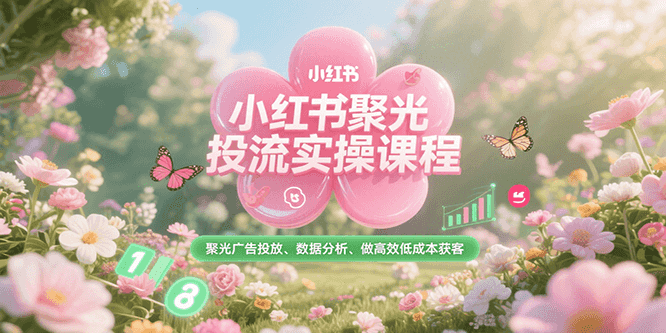 小红书聚光投流实操课程，聚光广告投放、数据分析、做高效低成本获客-客创社 - 专注互联网轻资产创业及网络项目资源整合与分享客创社-免费且强大的项目分享网站！