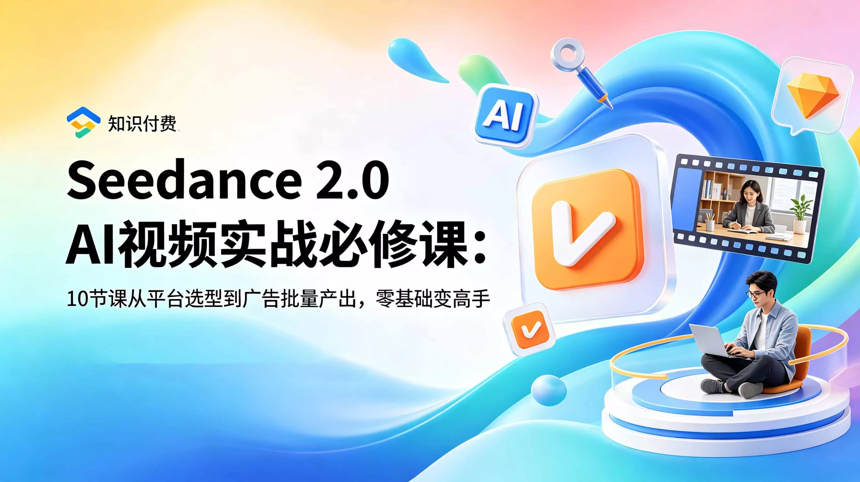 Seedance 2.0 AI视频实战必修课：10节课从平台选型到广告批量产出，零基础变高手客创社区-专注互联网轻资产资源整合与分享客创社区-专注互联网轻资产资源整合与分享