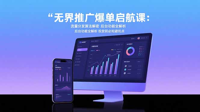 无界推广爆单启航课：流量分发算法解密 后台功能全解析 投放前必知避坑点-客创社 - 专注互联网轻资产创业及网络项目资源整合与分享客创社-免费且强大的项目分享网站！