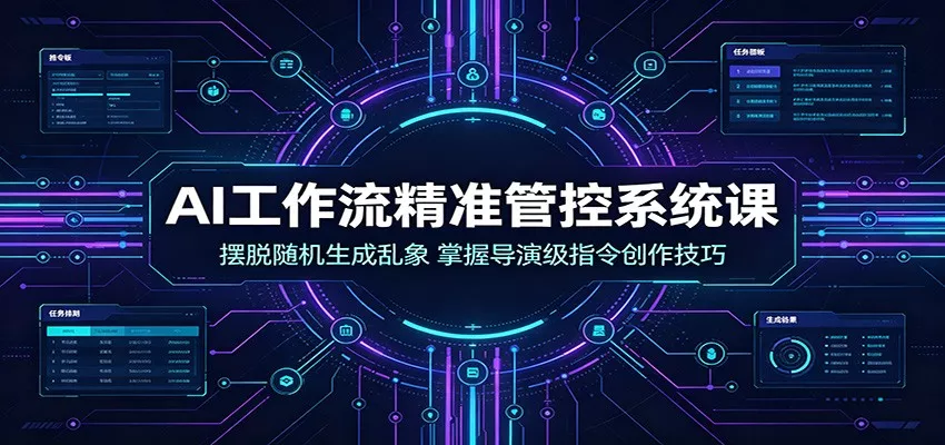 AI工作流精准管控系统课：摆脱随机生成乱象，掌握导演级指令创作技巧客创社区-专注互联网轻资产资源整合与分享客创社区-专注互联网轻资产资源整合与分享