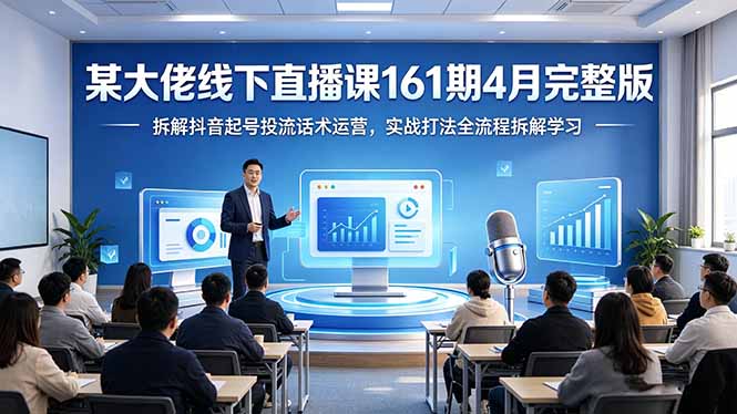 某大佬线下直播课161期4月完整版，拆解抖音起号投流话术运营，实战打法全流程拆解学习-鱼见海资源网-免费PHP网站源码模板,插件软件网创AI智能体资源分享平台！