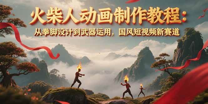 （15171期）火柴人动画制作教程：从拳脚设计到武器运用，国风短视频新赛道-客创社 - 专注互联网轻资产创业及网络项目资源整合与分享客创社-免费且强大的项目分享网站！