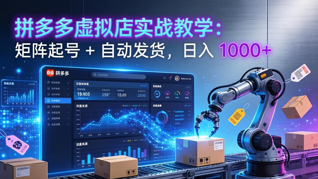 拼多多虚拟店实战教学：矩阵起号 + 自动发货，日入 1000+客创社区-专注互联网轻资产资源整合与分享客创社区-专注互联网轻资产资源整合与分享