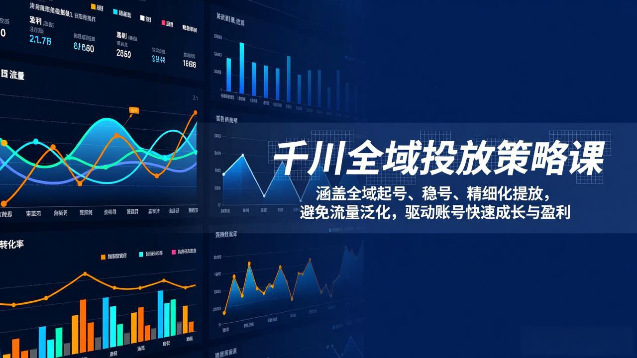 千川全域投放策略课：涵盖全域起号、稳号、精细化投放，避免流量泛化，驱动账号快速成长与盈利