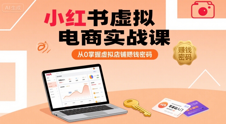 小红书虚拟电商实战课，从0掌握虚拟店铺賺钱密码-客创社 - 专注互联网轻资产创业及网络项目资源整合与分享客创社-免费且强大的项目分享网站！