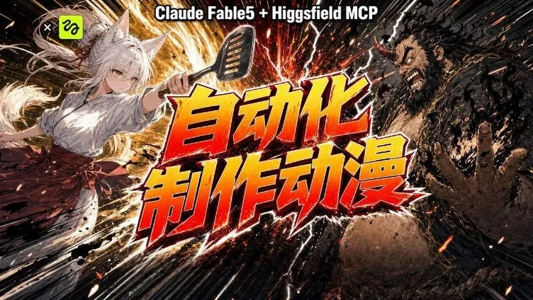 AI自动化动漫制作!Claude Fable 5接入Higgsfield MCP,直接生成完整创意内容主用 -、辅助 +中赚AI网