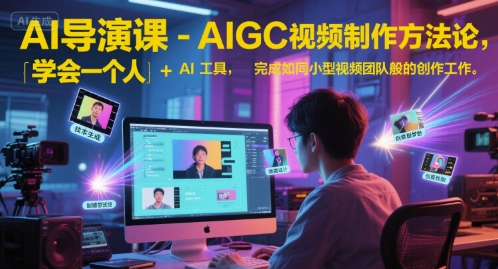 AI导演课-AIGC视频制作方法论，学会一个人+AI工具，完成如同小型视频团队般的创作工作，实现导演梦-客创社 - 专注互联网轻资产创业及网络项目资源整合与分享客创社-免费且强大的项目分享网站！