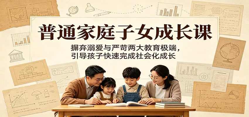 普通家庭子女成长课：摒弃溺爱与严苛两大教育极端，引导孩子快速完成社会化成长客创社区-专注互联网轻资产资源整合与分享客创社区-专注互联网轻资产资源整合与分享