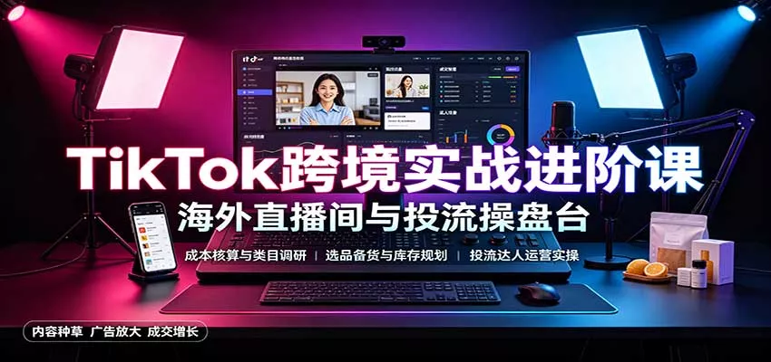 TikTok跨境实战进阶课：成本核算类目调研，选品备货，投流达人运营客创社区-专注互联网轻资产资源整合与分享客创社区-专注互联网轻资产资源整合与分享