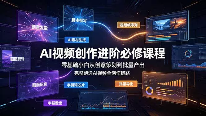 AI视频创作进阶必修课程：零基础小白从创意策划到批量产出，完整跑通AI视频全创作链路客创社区-专注互联网轻资产资源整合与分享客创社区-专注互联网轻资产资源整合与分享
