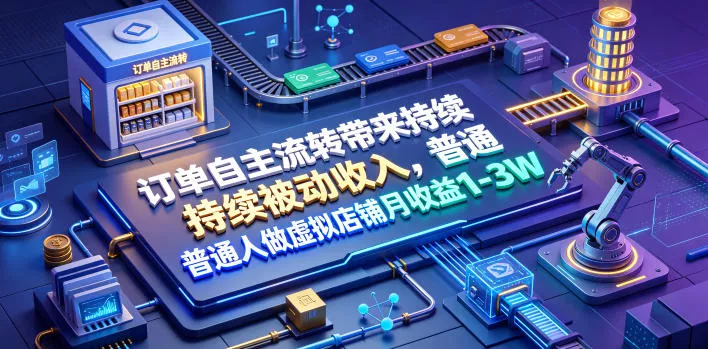 订单自主流转带来持续被动收入，普通人做虚拟店铺月收益1-3W【揭秘】客创社区-专注互联网轻资产资源整合与分享客创社区-专注互联网轻资产资源整合与分享