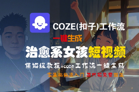 COZE(扣子)工作流一键生成治愈系女孩短视频，保姆级教程，零基础快速入门-客创社 - 专注互联网轻资产创业及网络项目资源整合与分享客创社-免费且强大的项目分享网站！
