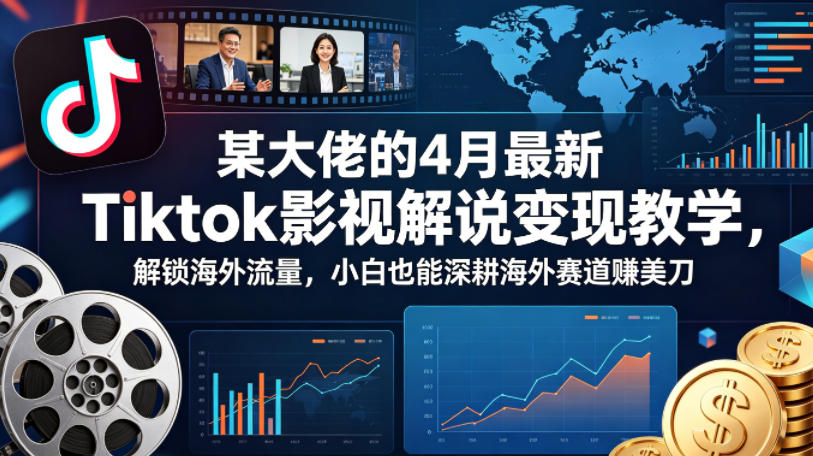 某大佬的4月最新Tiktok影视解说变现教学，解锁海外流量，小白也能深耕海外赛道賺美刀-鱼见海资源网-免费PHP网站源码模板,插件软件网创AI智能体资源分享平台！