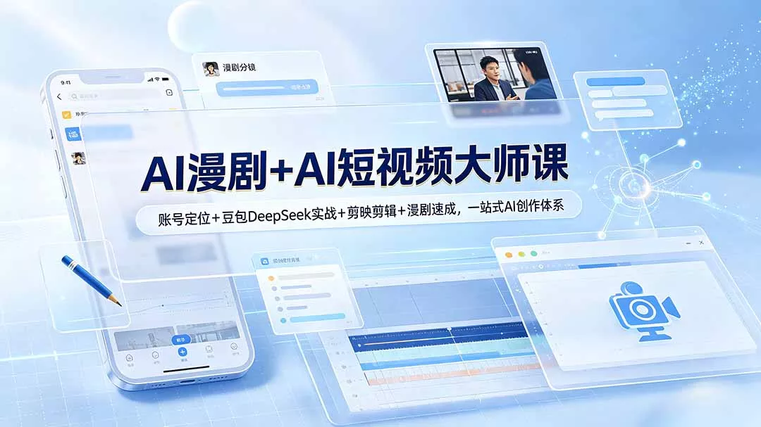 AI漫剧+AI短视频大师课：账号定位+豆包DeepSeek实战+剪映剪辑+漫剧速成，一站式AI创作体系客创社区-专注互联网轻资产资源整合与分享客创社区-专注互联网轻资产资源整合与分享