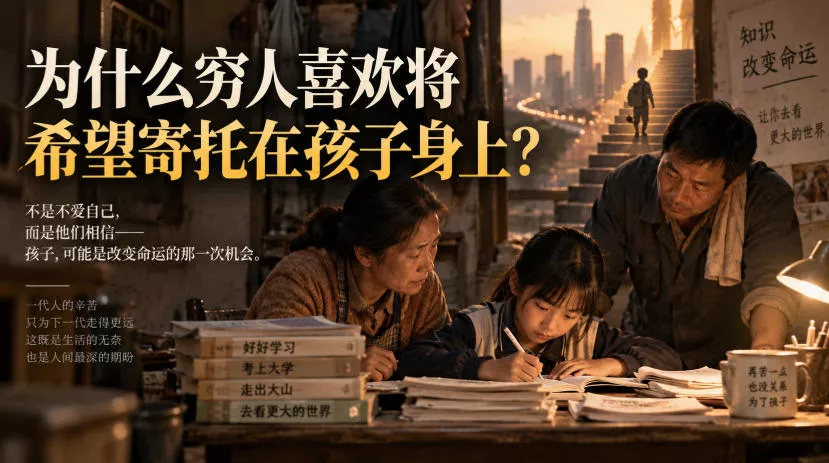 某社群精品文章：为什么穷人喜欢将希望寄托在孩子身上？ 《鱼见海科技》-鱼见海资源网-免费PHP网站源码模板,插件软件网创AI智能体资源分享平台！