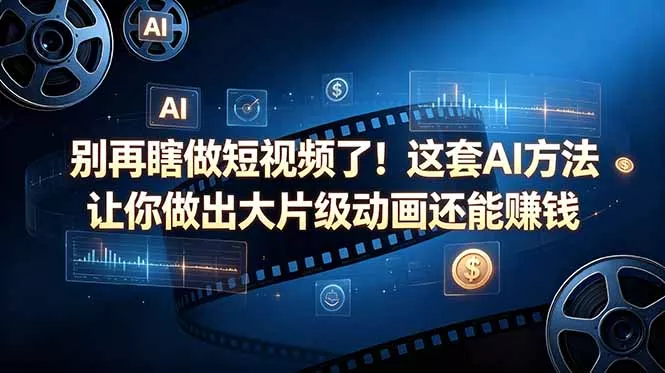 别再瞎做短视频了！这套 AI 方法让你做出大片级动画还能赚钱【原创双语字幕】 《鱼见海科技》-鱼见海资源网-免费PHP网站源码模板,插件软件网创AI智能体资源分享平台！