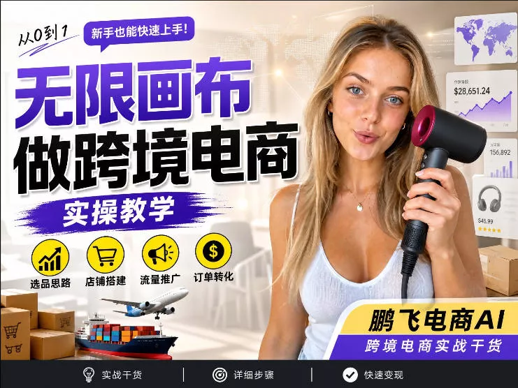 【跨境电商必备】AI无线画布制作商品宣传视频，四步搞定，无线画布工作流，操作简单好上手星享资源网星享资源网