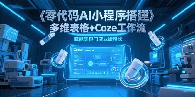 （15239期）零代码AI小程序搭建，多维表格+Coze工作流，赋能美容门店业绩增长-客创社 - 专注互联网轻资产创业及网络项目资源整合与分享客创社-免费且强大的项目分享网站！