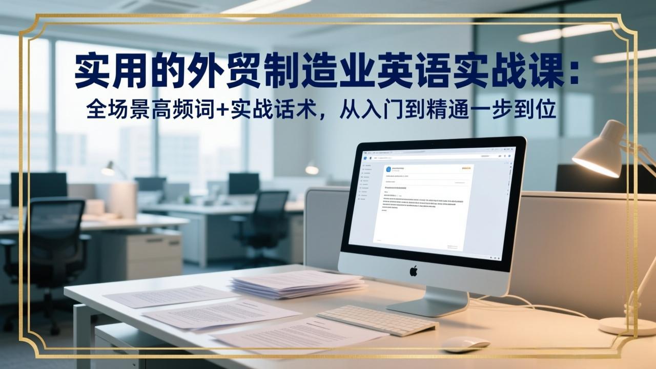 实用的外贸制造业英语实战课：全场景高频词+实战话术，从入门到精通一步到位-鱼见海资源网-免费PHP网站源码模板,插件软件网创AI智能体资源分享平台！