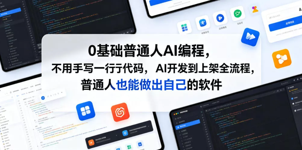 0基础普通人AI编程，不用手写一行代码，AI开发到上架全流程，普通人也能做出自己的软件客创社区-专注互联网轻资产资源整合与分享客创社区-专注互联网轻资产资源整合与分享