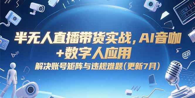 （15280期）半无人直播带货实战，AI音咖+数字人应用 解决账号矩阵与违规难题(更新7月)-客创社 - 专注互联网轻资产创业及网络项目资源整合与分享客创社-免费且强大的项目分享网站！